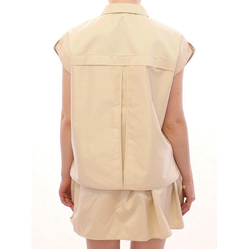 Andrea Incontri Beige Sleeveless Blouse Top GSS10712-3
