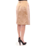 Andrea Incontri Brown Silk Solid Mini Pleated Skirt GSS10715-3