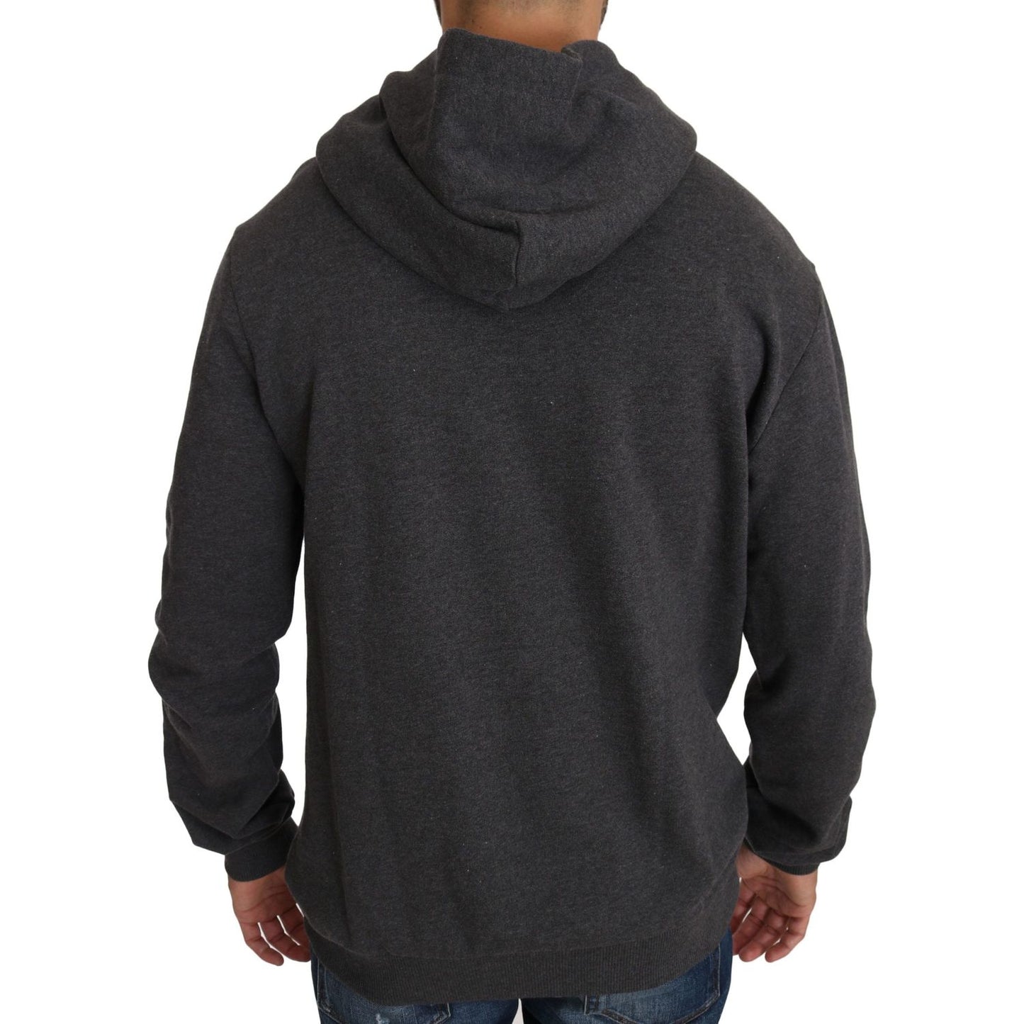 Dolce & Gabbana Gray Hooded Red Crystal Heart Gun Sweater TSH2520-48