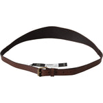 PLEIN SUD Brown Wide Leather Rustic Gold Metal Buckle Dark BEL8033-100
