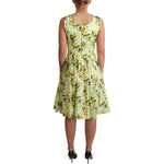 Dolce & Gabbana Yellow Floral Cotton Stretch Gown Dress DR2757-38