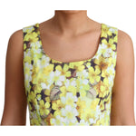 Dolce & Gabbana Yellow Floral Cotton Stretch Gown Dress DR2757-38