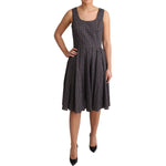 Dolce & Gabbana Black Floral Cotton A-Line Stretch Dress DR2761-40