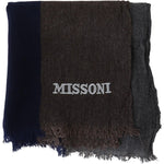 Missoni Multicolor Striped Wool Unisex Wrap Fringes Scarf MS1990BG