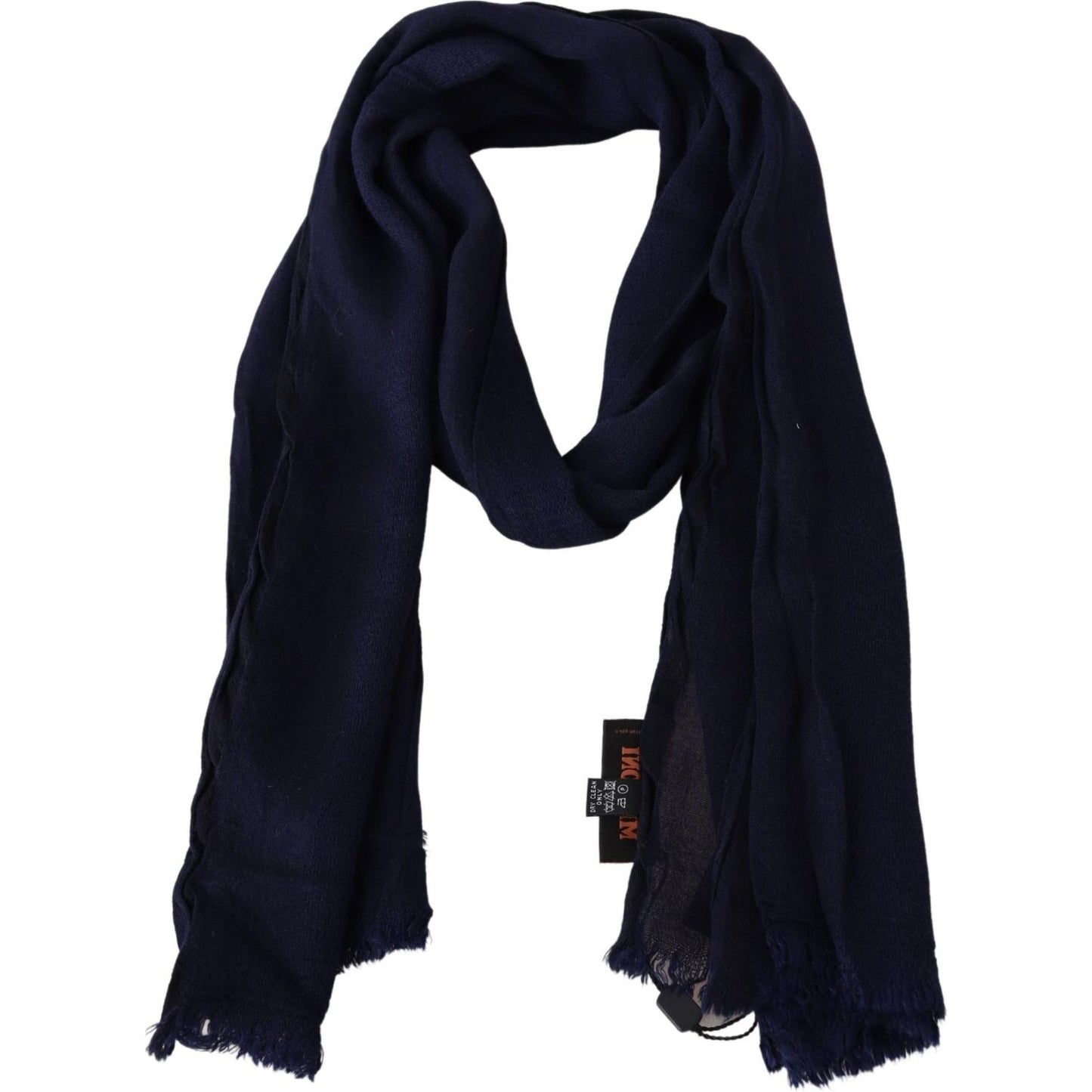 Missoni Blue Wool Knit Unisex Neck Wrap Scarf MS1997BG