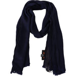 Missoni Blue Wool Knit Unisex Neck Wrap Scarf MS1997BG