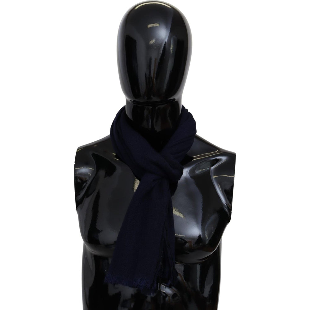 Missoni Blue Wool Knit Unisex Neck Wrap Scarf MS1997BG