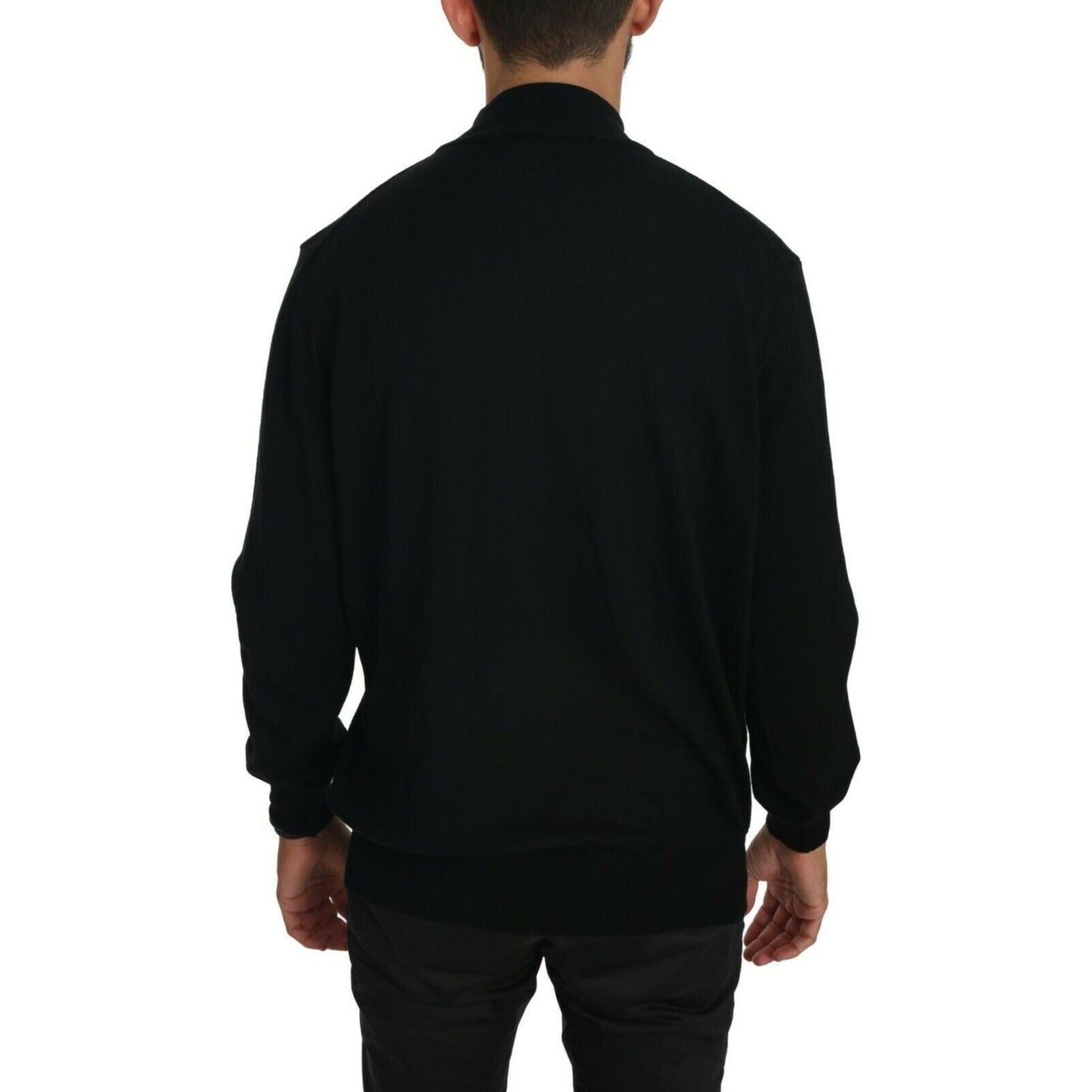 MILA SCHÖN Black Turtle Neck Pullover Top Virgin Wool Sweater TSH4167-L