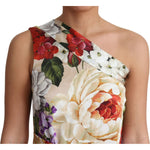 Dolce & Gabbana Print Silk Stretch One Shoulder Dress Floral DR28014- 50
