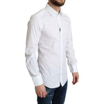Dolce & Gabbana White Pure Cotton Men Dress Formal Shirt TSH5940 -IT37