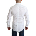 Dolce & Gabbana White Pure Cotton Men Dress Formal Shirt TSH5940 -IT37