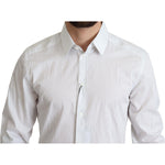 Dolce & Gabbana White Stripes Cotton Formal Dress Shirt TSH6174 -39