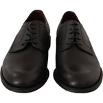 Dolce & Gabbana Elegant Black Leather Derby Dress Shoes Dolce & Gabbana Black