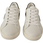 Dolce & Gabbana White Suede Leather Mens Low Tops Sneakers MV3968-39.5