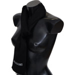 Missoni Black 100% Wool Unisex Neck Wrap Fringes Logo Scarf MS2115BG