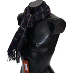 Missoni Black Checkered Unisex Neck Wrap Fringes Scarf MS2123 BG