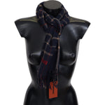 Missoni Black Checkered Unisex Neck Wrap Fringes Scarf MS2123 BG
