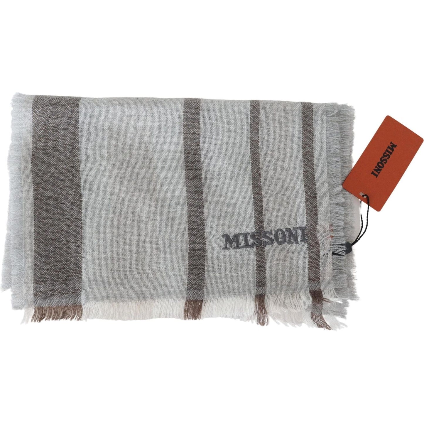 Missoni Multicolor Striped Wool Unisex Neck Wrap Scarf MS2042BG