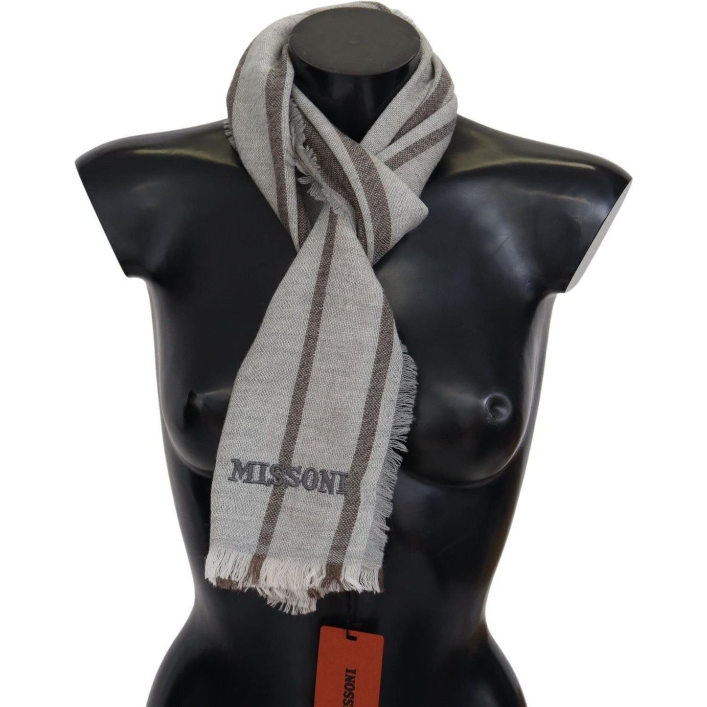 Missoni Multicolor Striped Wool Unisex Neck Wrap Scarf MS2042BG