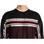 Dolce & Gabbana Black Red Mesh Sport Pullover Crewneck Sweater TSH6395-48
