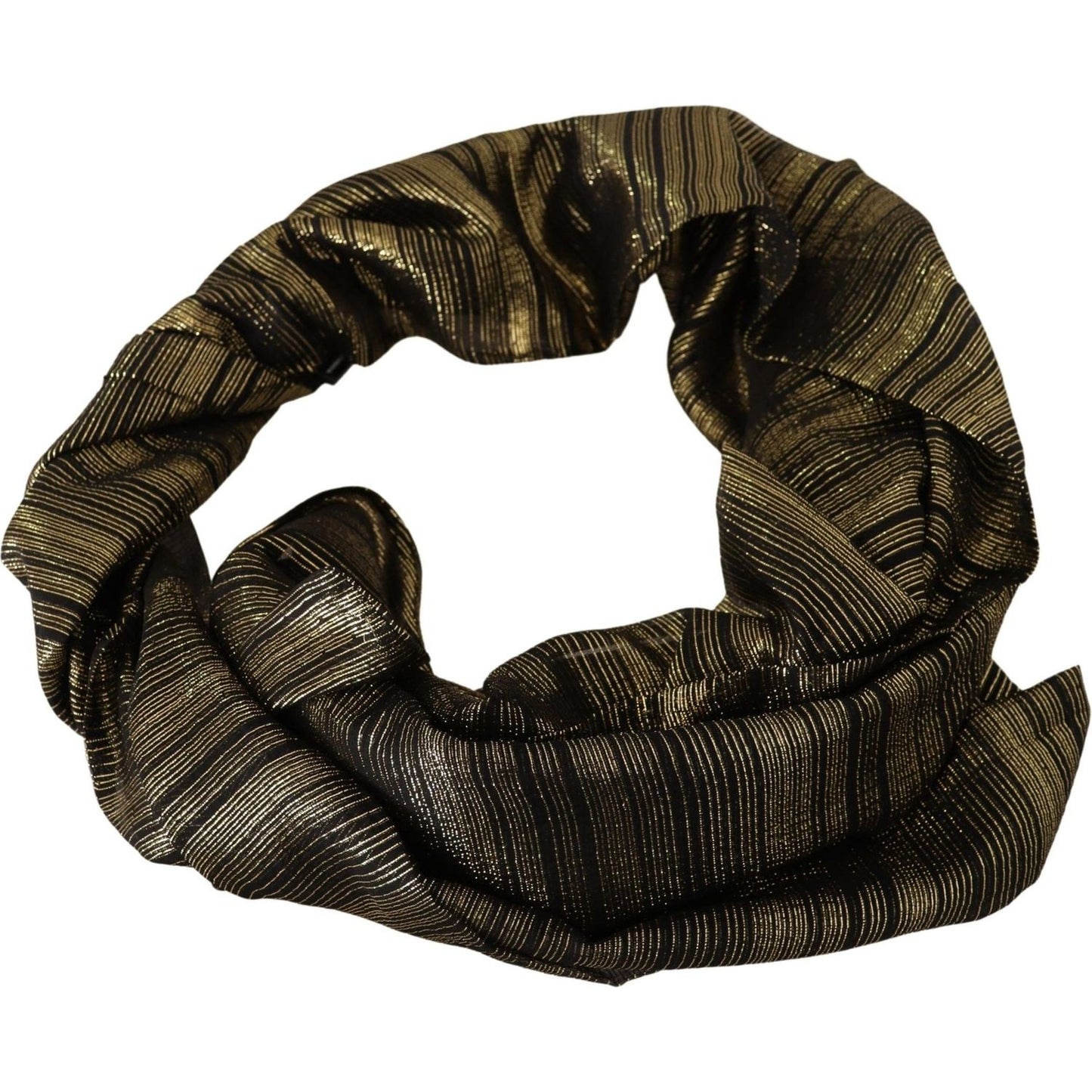 Dolce & Gabbana Metallic Gold Silk Stretch Shawl Wrap Scarf MS2157 BG