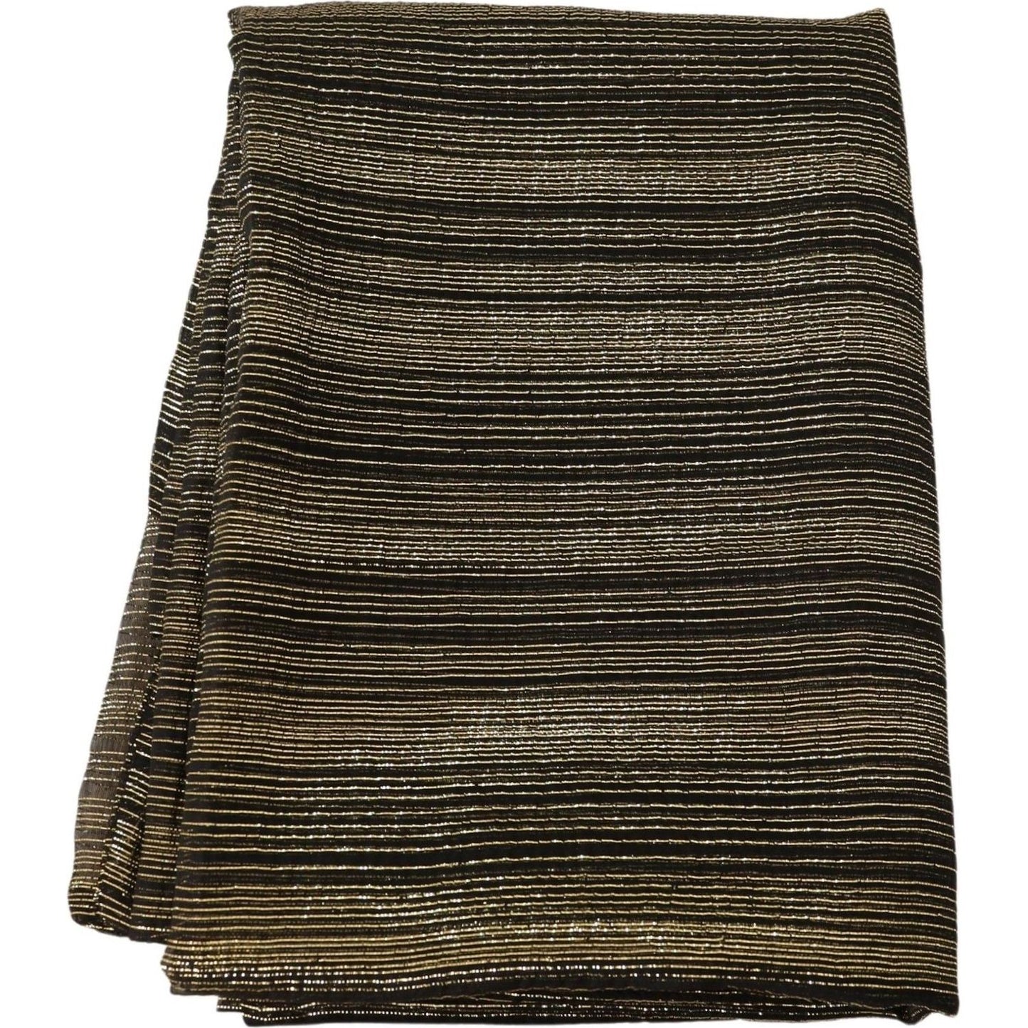Dolce & Gabbana Metallic Gold Silk Stretch Shawl Wrap Scarf MS2157 BG