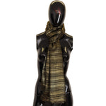 Dolce & Gabbana Metallic Gold Silk Stretch Shawl Wrap Scarf MS2157 BG