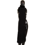 Dolce & Gabbana Black Virgin Wool Knitted Wrap Shawl Scarf MS2316 BG