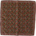 Dolce & Gabbana Brown Carrots Print Silk Handkerchief MS2186