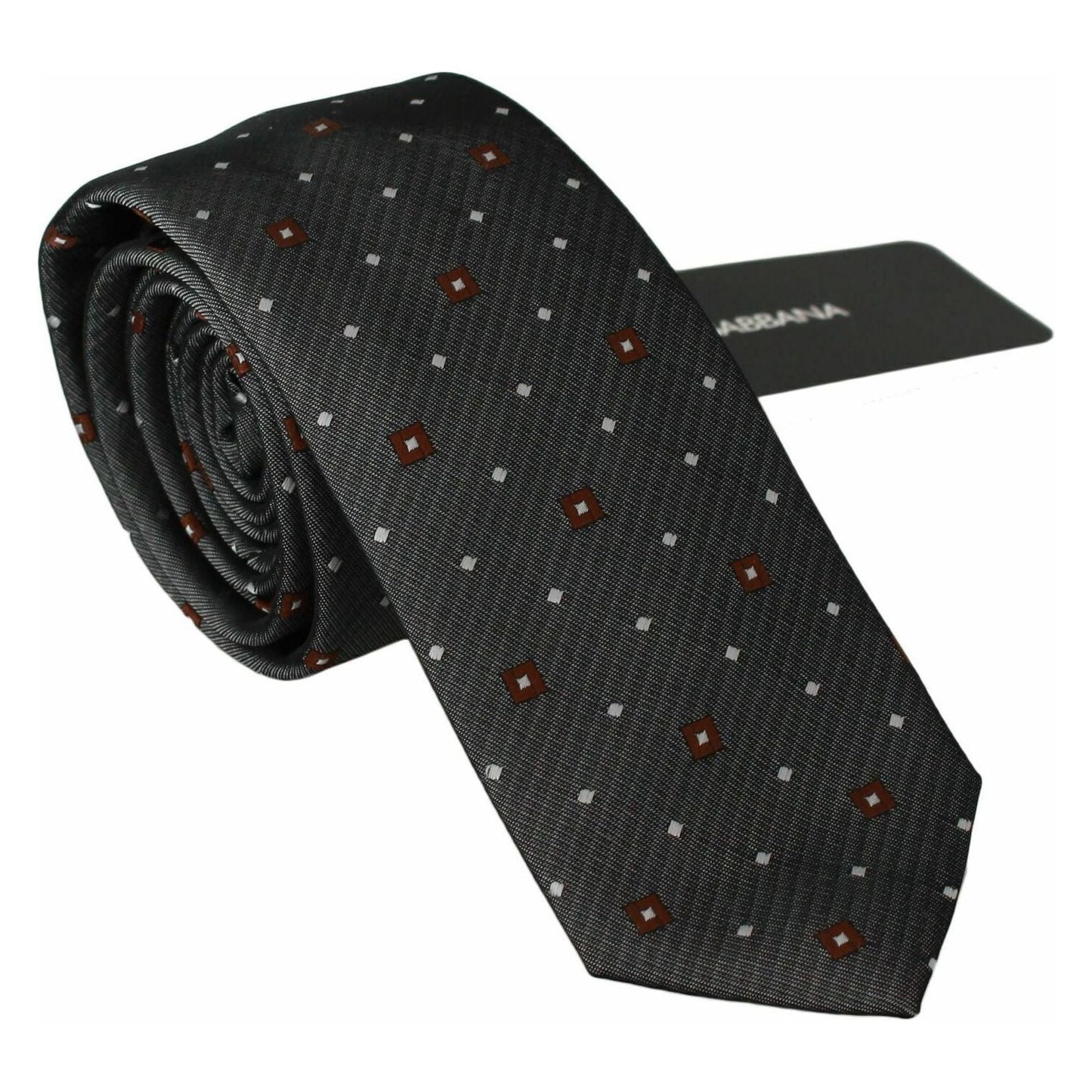 Dolce & Gabbana Gray Patterned Classic Mens Slim Necktie KRA701