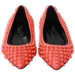 Philipp Plein Orange Leather Ballerina WHAT I DO Flats Shoes LA6121-35
