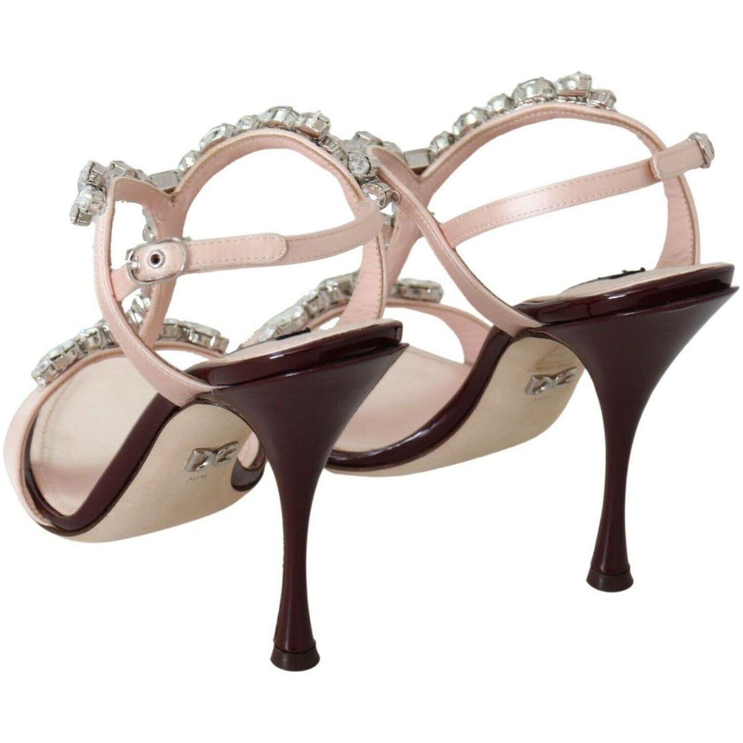 Dolce & Gabbana Pink Crystals Heels Keira Sandals LA8918-37.5
