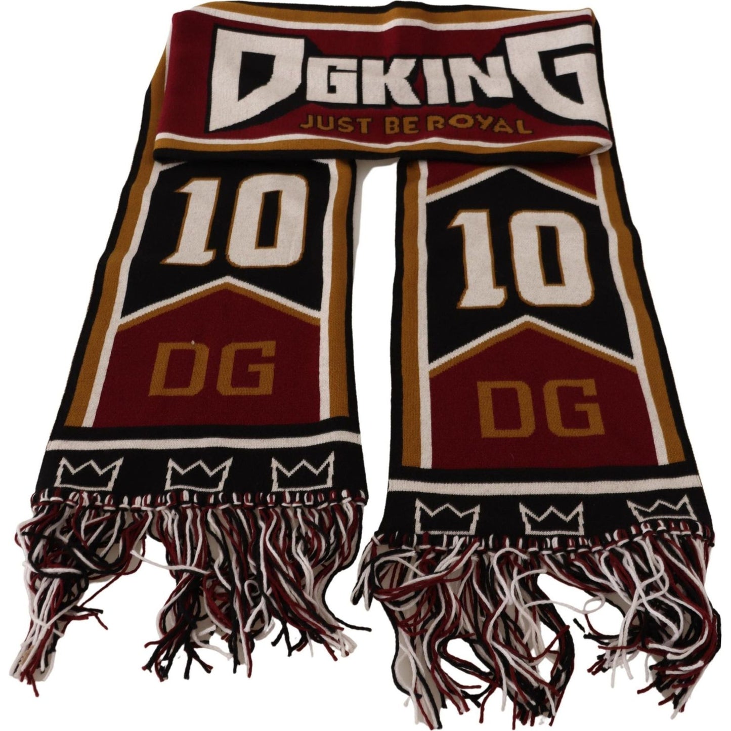 Dolce & Gabbana Multicolor Wool Knit DG King Shawl Wrap Scarf MS2231BG