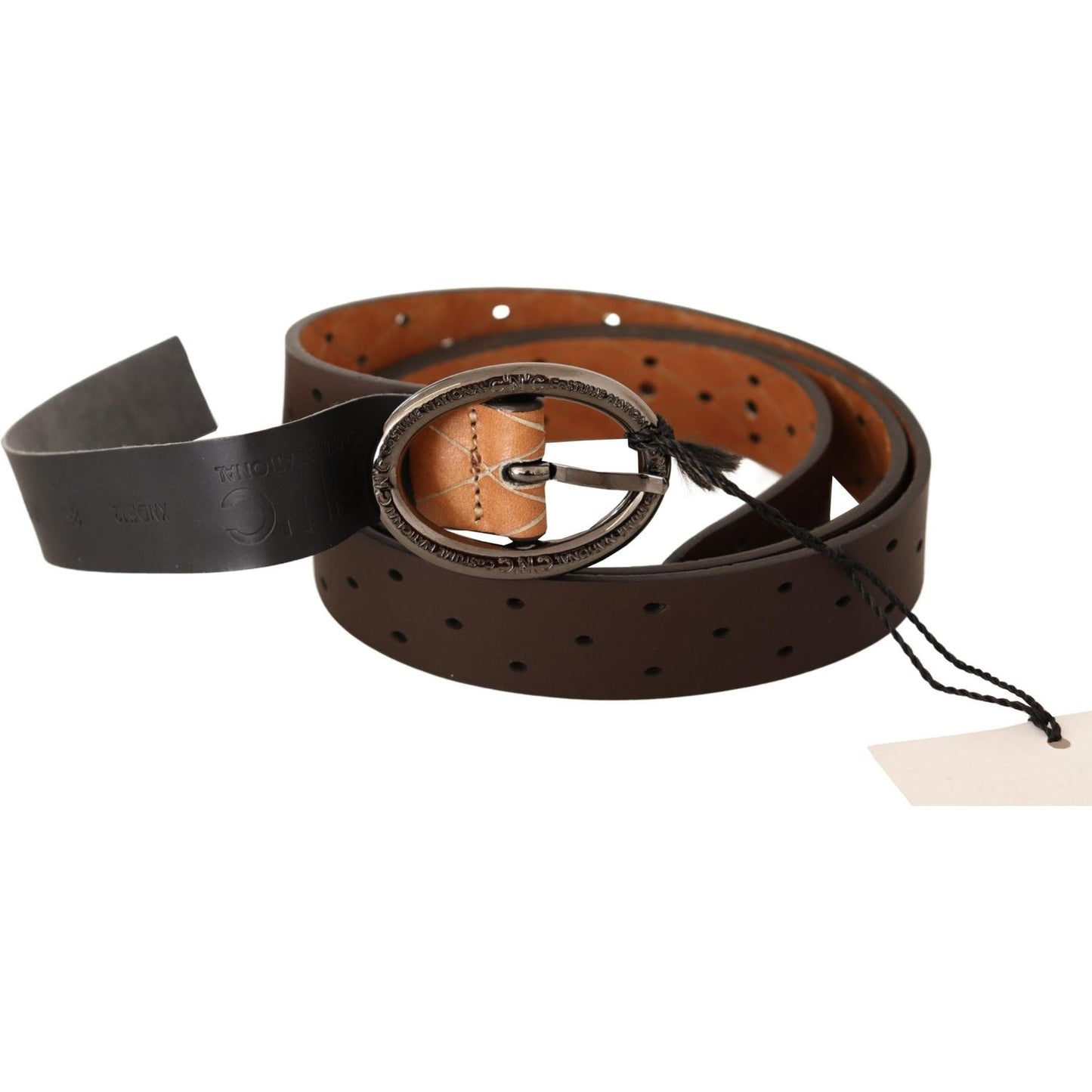 Costume National Belt Brown WX Silver Buckle Holes Belt BEL60980 -85