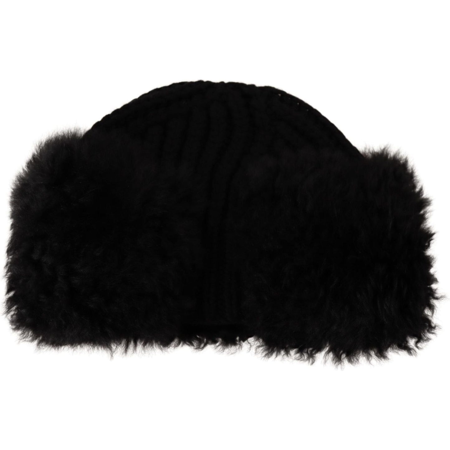 Dolce & Gabbana Black Cashmere Fur Women Beanie Women Hat HAT9234 -57