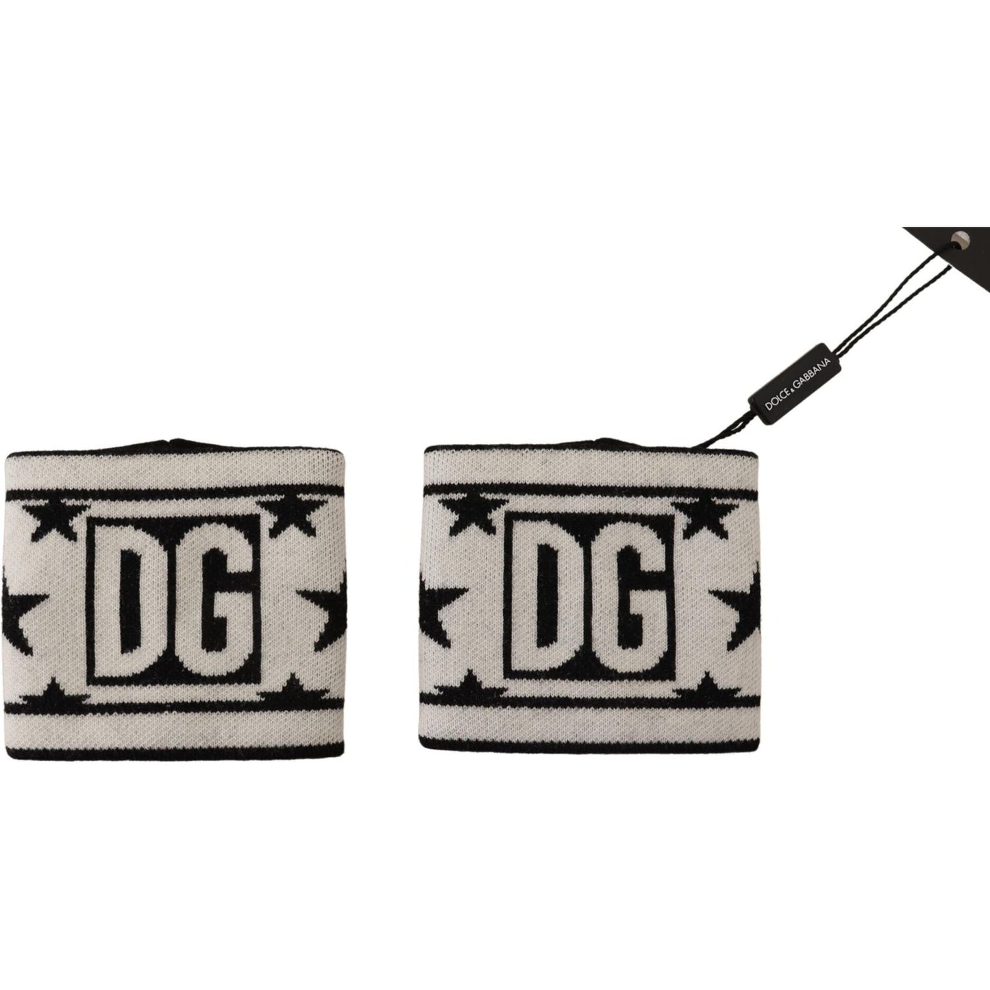 Dolce & Gabbana White Black Wool Logo #DGMILLENNIALS Wristband LB3041