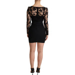 Dolce & Gabbana Black Fitted Lace Top Bodycon Mini Dress DR2734-36