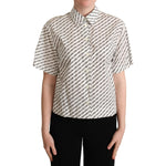Dolce & Gabbana White Dotted Collared Blouse Shirt TSH5973 -42