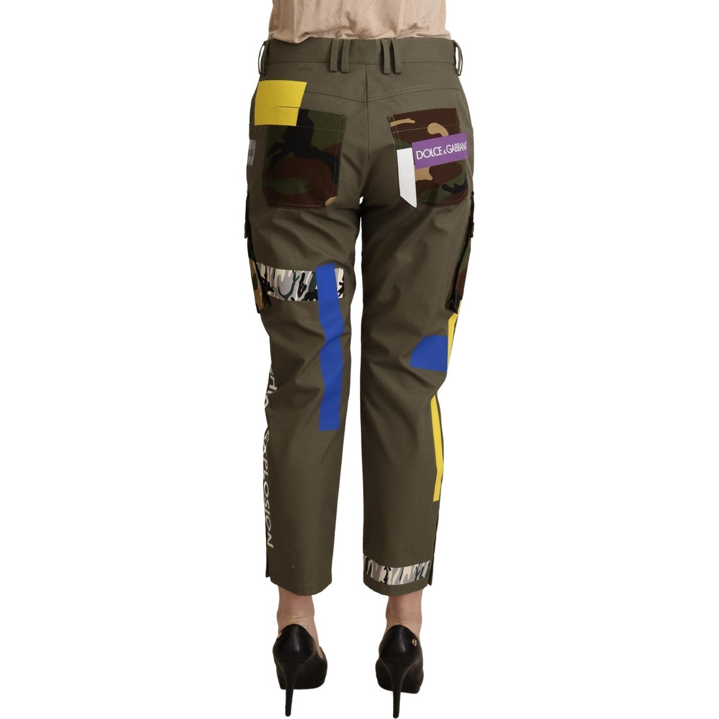 Dolce & Gabbana Green Military Cargo Trouser Cotton Pants PAN72085-36