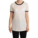 Dolce & Gabbana White Dotted Crewneck Cotton T-shirt TSH6340-46