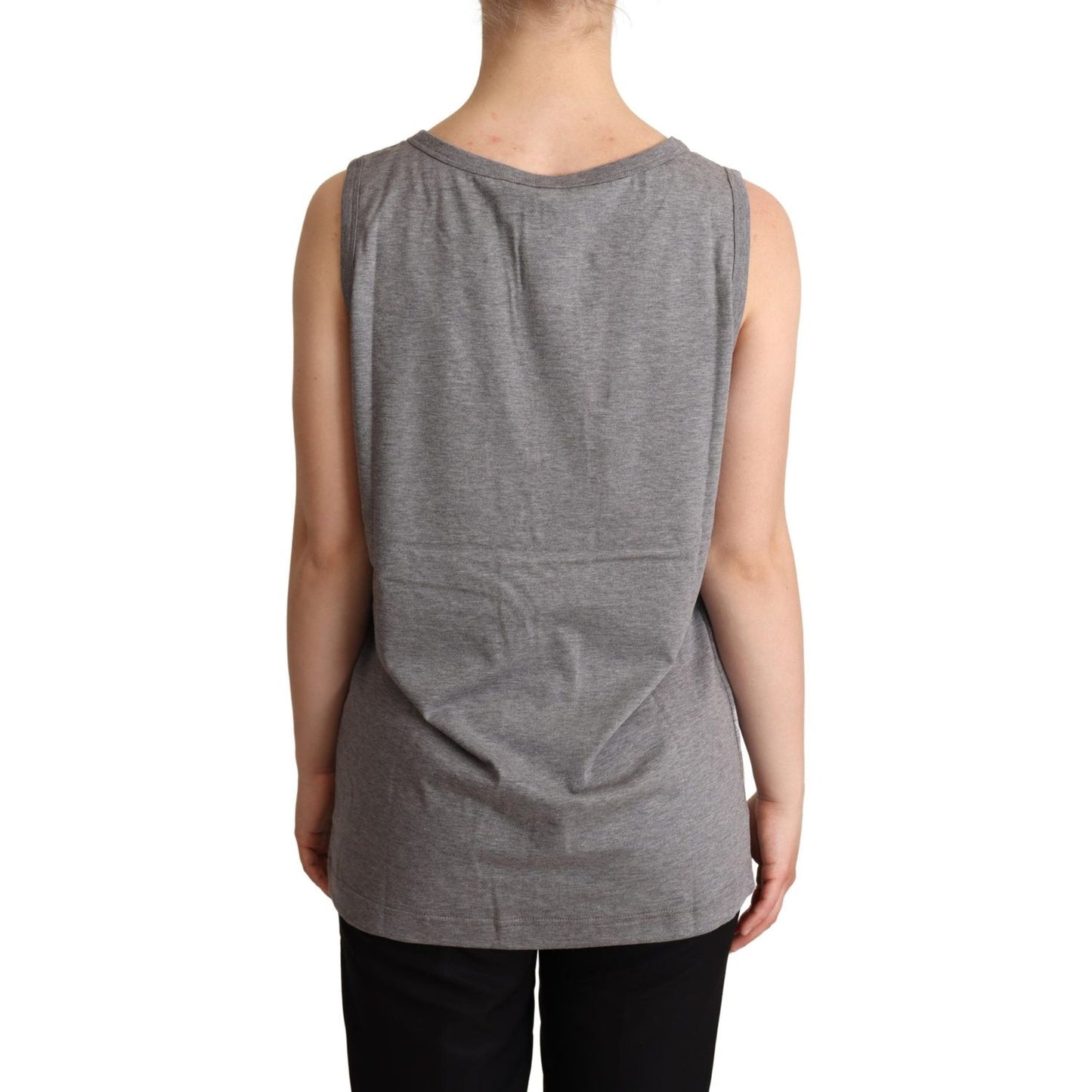 Dolce & Gabbana Gray Sleeveless Round Neck Tank Top T-shirt TSH6674-38