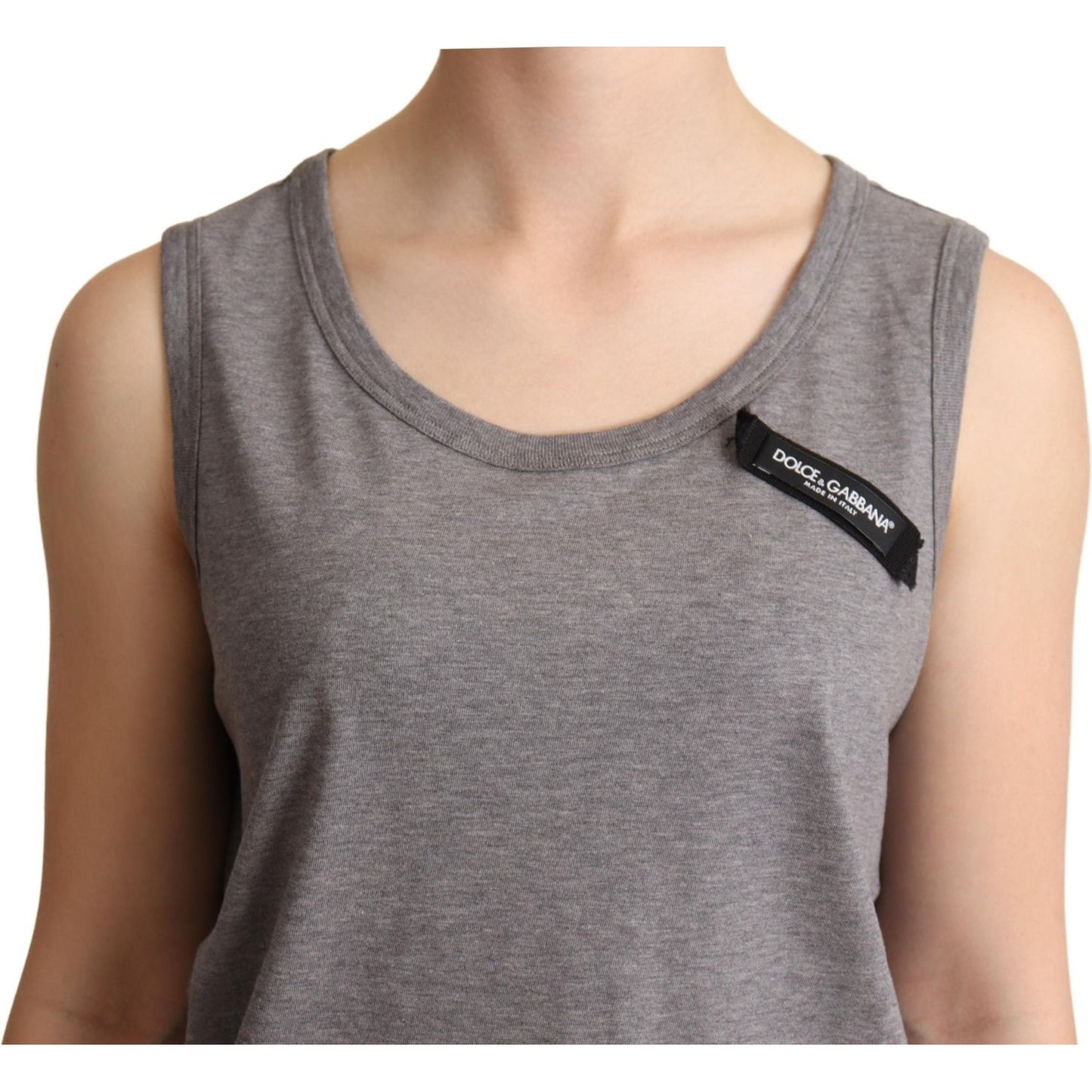 Dolce & Gabbana Gray Sleeveless Round Neck Tank Top T-shirt TSH6674-38