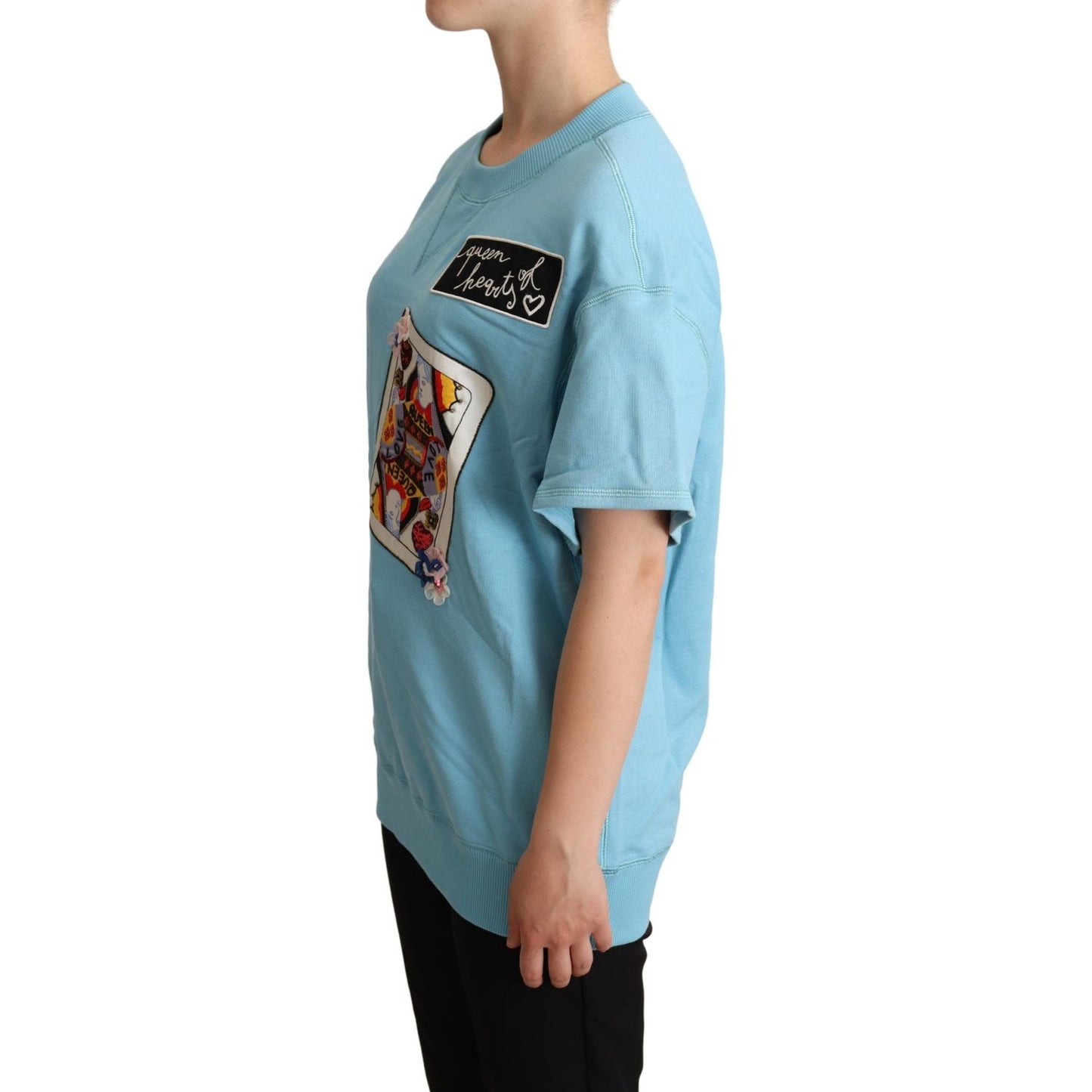 Dolce & Gabbana BLue Queen Of Hearts Card Sweater T-shirt TSH6681-38