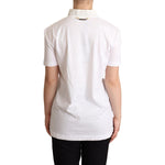 Dolce & Gabbana White Cotton Silk Blend Ascot Collar T-shirt TSH6739 -36