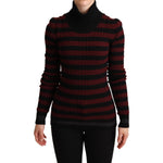 Dolce & Gabbana Black Red Striped Wool Pullover Sweater TSH6004 -40