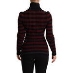 Dolce & Gabbana Black Red Striped Wool Pullover Sweater TSH6004 -40