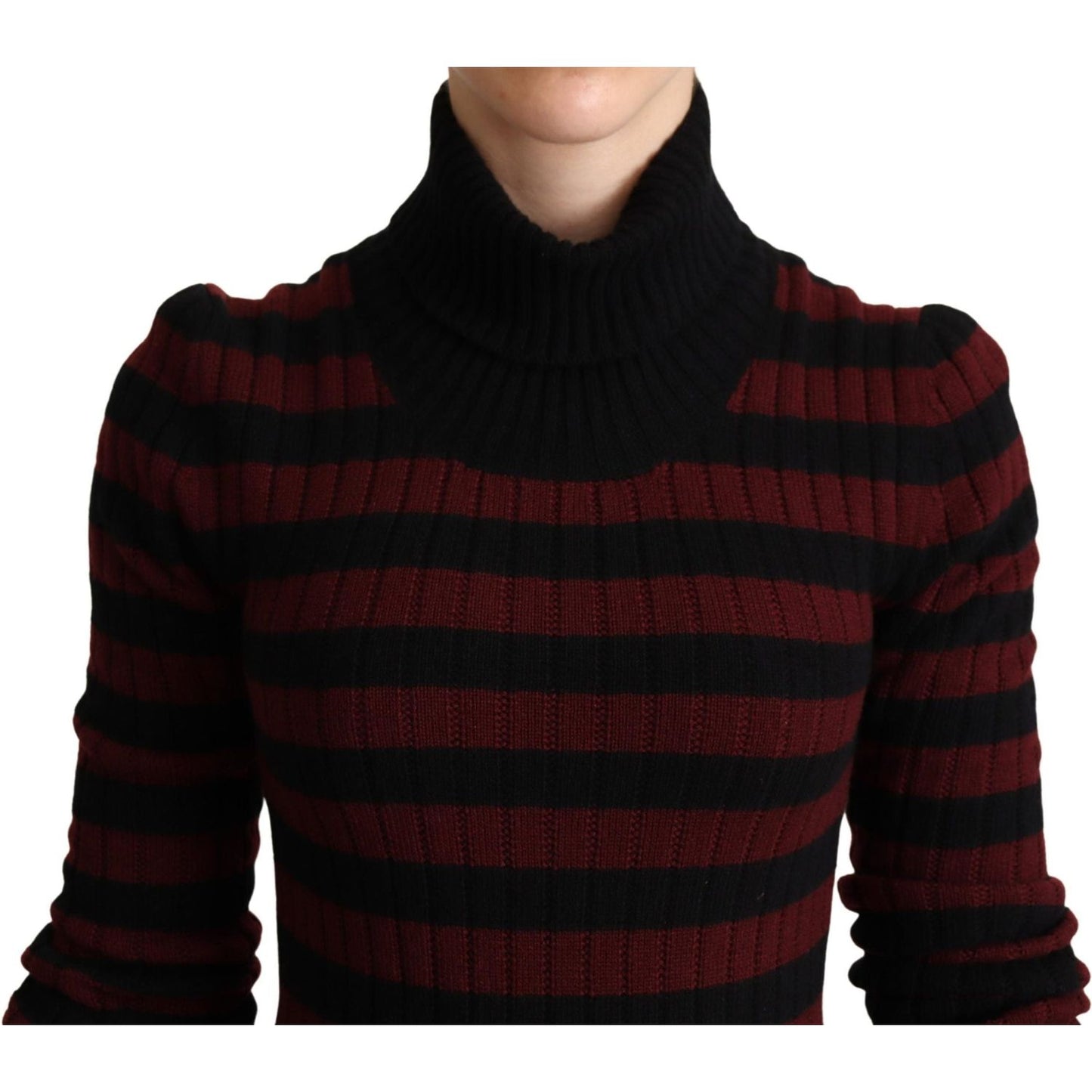 Dolce & Gabbana Black Red Striped Wool Pullover Sweater TSH6004 -40