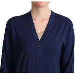 Dolce & Gabbana Blue Virgin Wool Button Down Cardigan Sweater TSH6009 -42