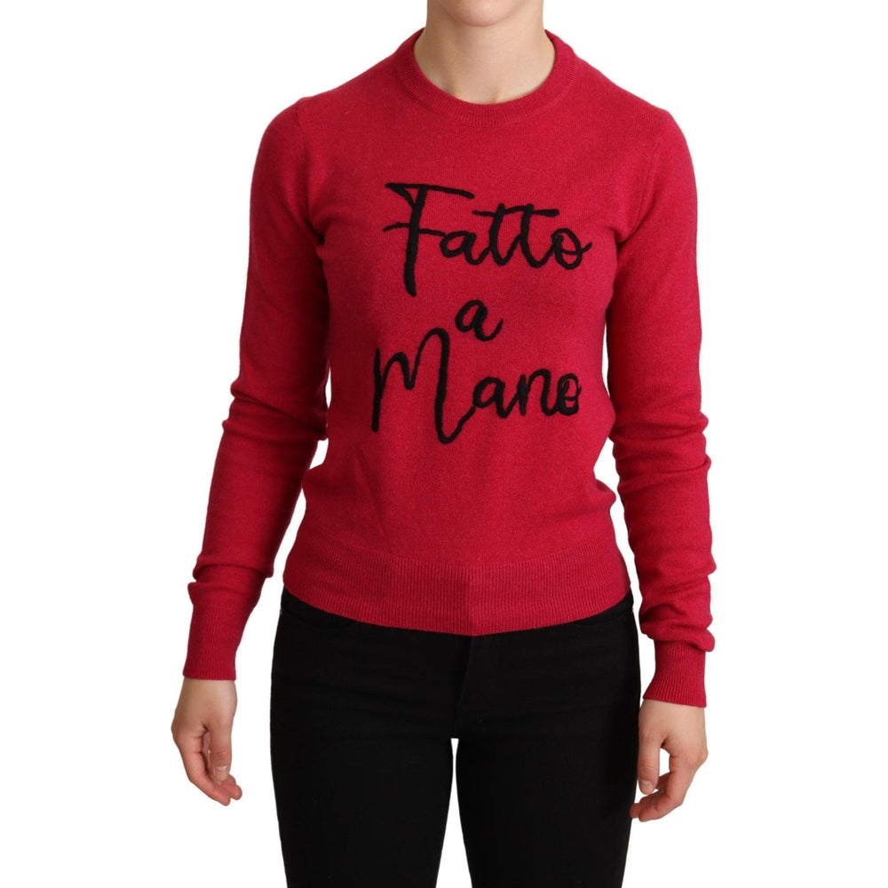 Dolce & Gabbana Pink Embroidered Cashmere Wool Pullover Sweater TSH6309 -44