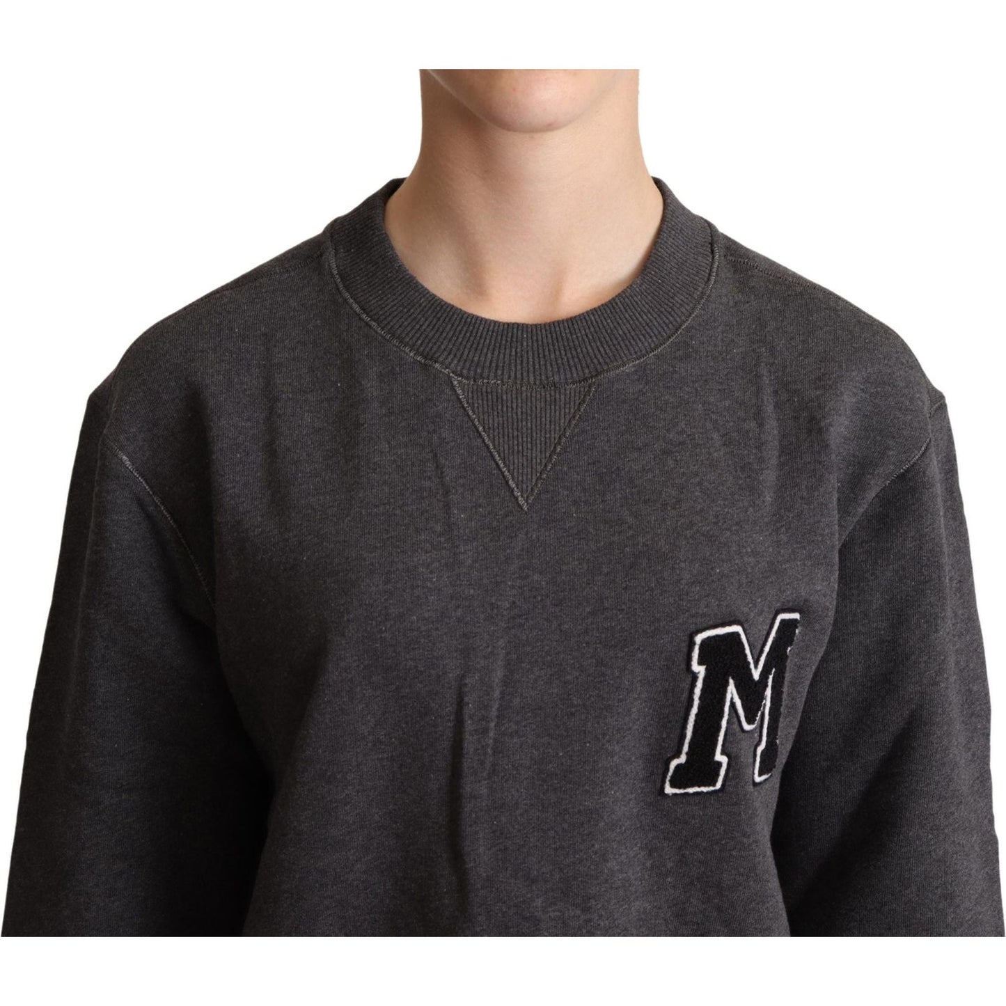 Dolce & Gabbana Gray Embroidered Women Pullover Sweater